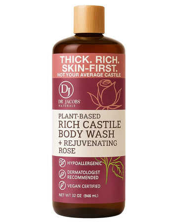 Dr.Jacobs Naturals Dr. Jacobs Naturals Pure Castile Liquid Soap - Natural Face And Body Wash, Almond Honey 32 Oz