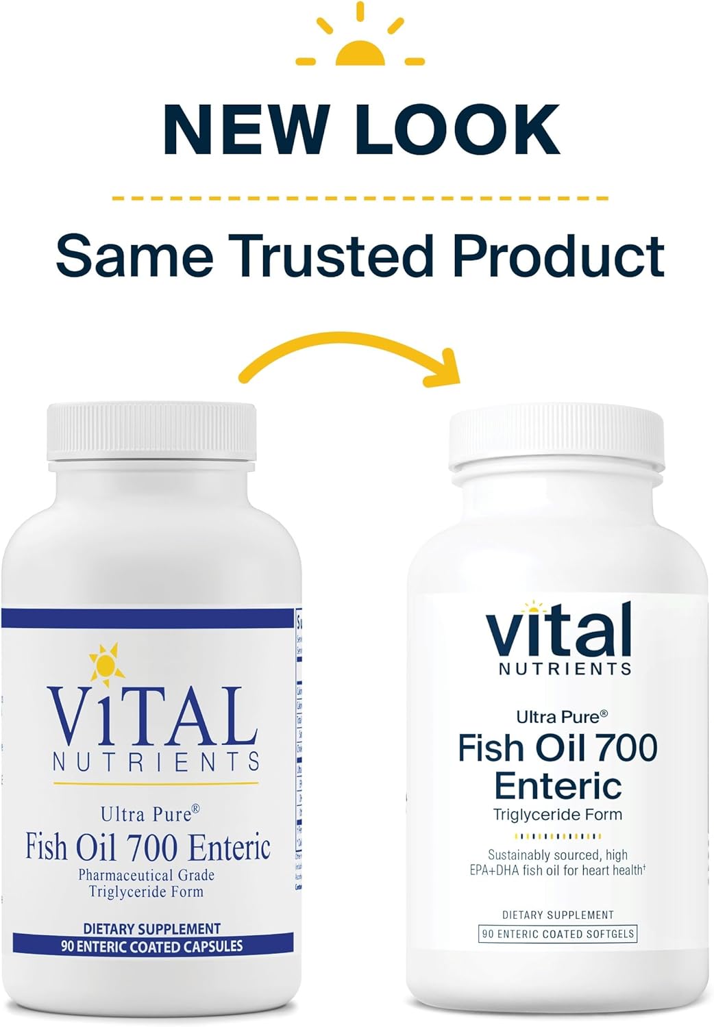 Vital Nutrients Ultra Pure® Fish Oil 700 Enteric Coated | Heart, Brain, Immune Health* | Sustainably Sourced High EPA & DHA Omega-3 Fatty Acid | Vanilla Flavor | Gluten, Dairy, Soy Free | 90 Count : Health & Household