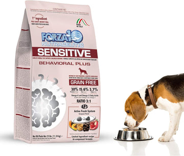 Forza10 Sensitive Behavioral Dry Dog Food, Grain Free Chicken Free Anxiety Veterinarian Recommended No Prescription, Fish Flavor, 25 Pound, Adult Dog