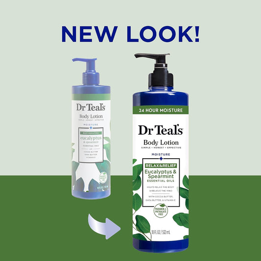 Dr Teal'S Body Lotion, Eucalyptus & Spearmint & Essential Oils, 18 Fl Oz (Pack Of 3)