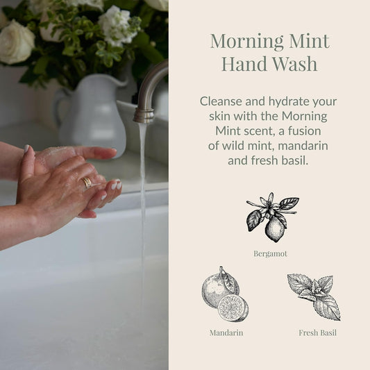 Archipelago Botanicals Morning Mint Liquid Hand Soap, Moisturizing Daily Hand Wash With Soap Pump, Kitchen Or Bathroom Hand Soap, 17.0 Fl. Oz