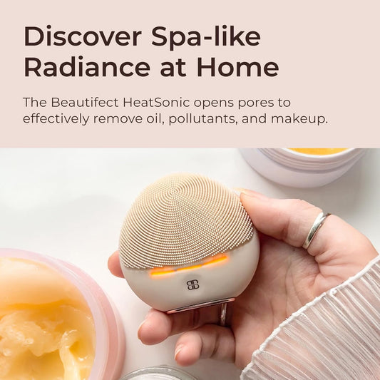 Beautifect Heatsonic Face Scrubber - Advanced Thermal Cleansing At 42°C With Customizable Skincare Modes - Ipx7 Waterproof Facial Cleansing Brush