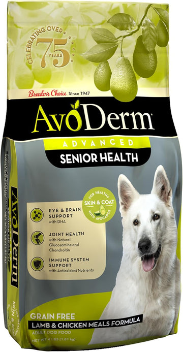 Avoderm Natural Advanced Senior Health Grain Free Lamb Formula Dry Dog Food 4 Lb