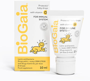 Biogaia Protectis Baby Drops With Vitamin D | Lactobacillus Reuteri Probiotic Supplement For Newborns, Infants & Babies | For Digestive And Immune System, Helps Relieve Tummy Gas And Discomfort