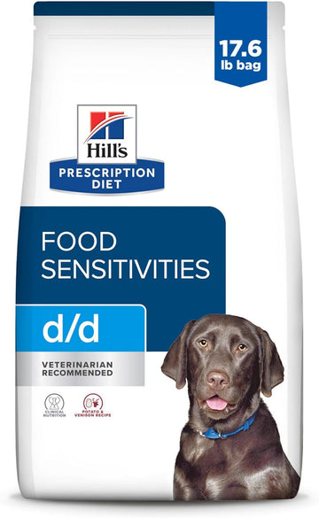 Hill'S Prescription Diet D/D Skin/Food Sensitivities Potato & Venison Formula Dry Dog Food, Veterinary Diet, 17.6 Lb. Bag