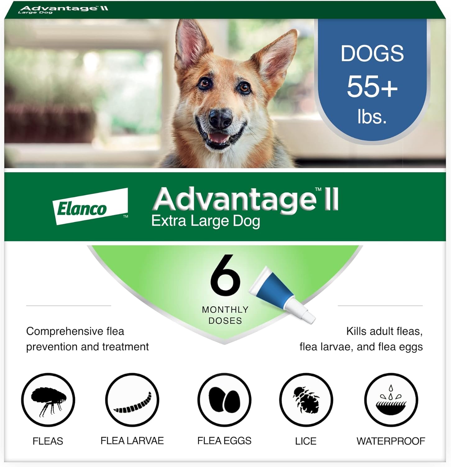 Advantage Ii Xl Dog Vet-Recommended Flea Treatment & Prevention | Dogs Over 55 Lbs. | 6-Month Supply