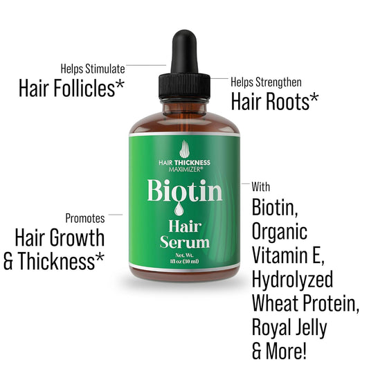 Biotin Oil For Hair Growth. Strengthens & Hydrates Thinning, Dry Hair For A Healthier-Looking Scalp. For Women & Men – Vegan 2Oz Serum