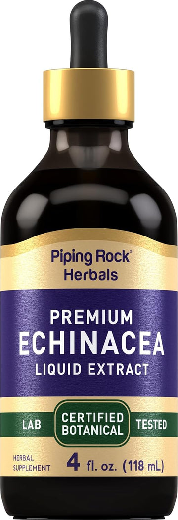 Piping Rock Echinacea Tincture Drops | 4 fl oz | Liquid Extract Supplement | Premium Botanical Herb | Alcohol Free, Non-GMO, Gluten Free