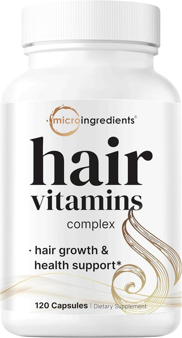 Hair Growth Vitamins Complex, 120 Capsules | 14-In-1 Formula With 5,000Mcg Biotin, Collagen, Keratin, Vitamin C, Saw Palmetto & More | Vitaminas Para El Cabello | Promotes Natural Growth & Thickness