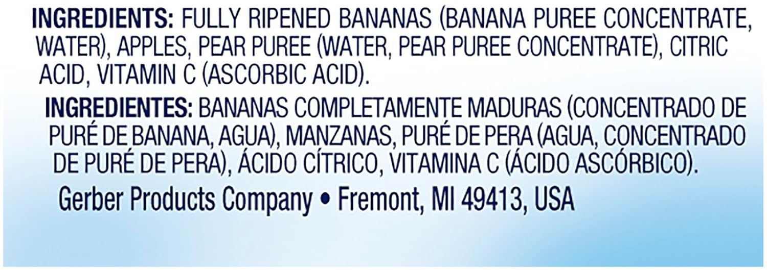 Gerber 2nd Foods Bananas with Apples & Pears, 4 Ounce Tubs, 2 Count (Pack of 8) : Everything Else