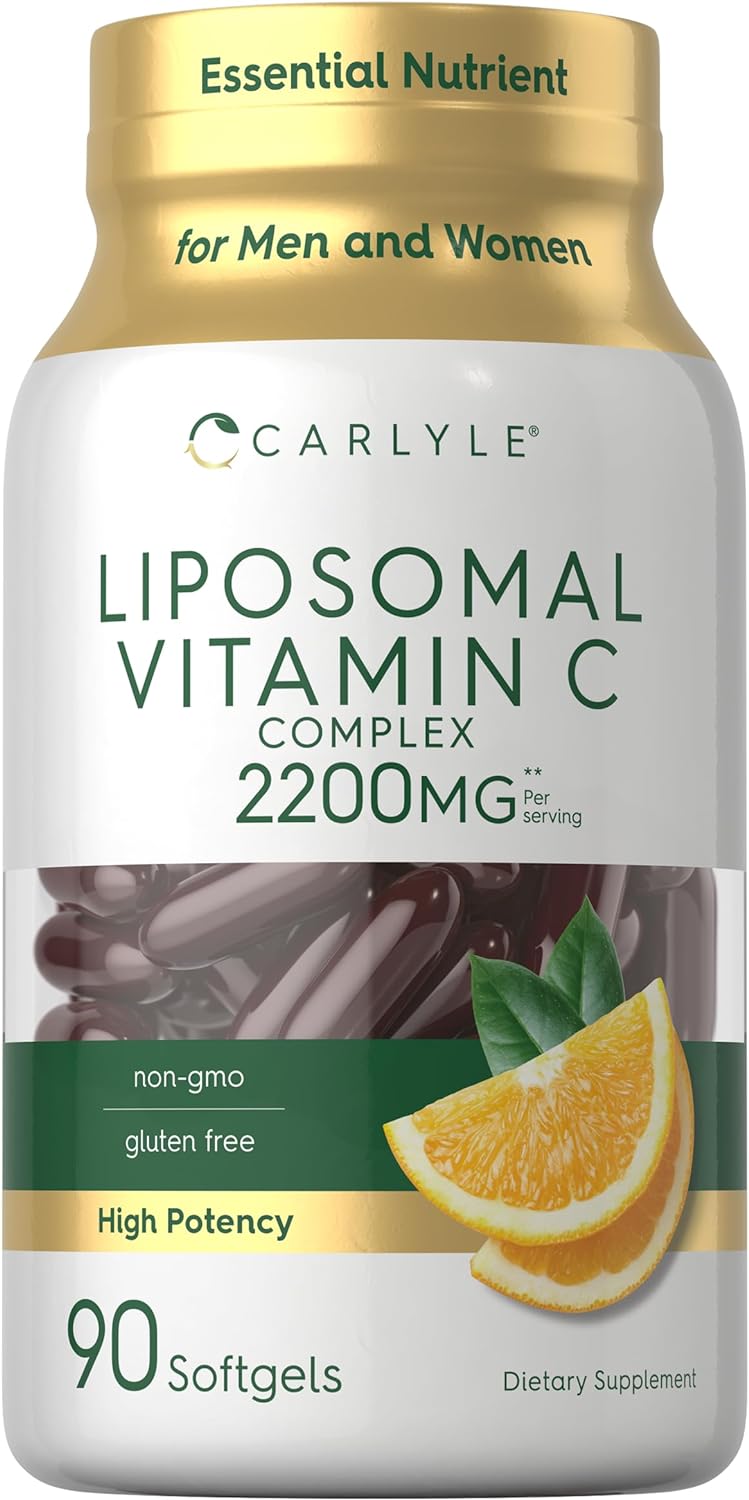 Carlyle Liposomal Vitamin C | 2200mg | 90 Softgels | High Potency Formula | Non-GMO, Gluten Free Packaging May Vary