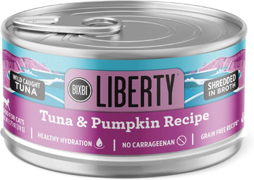 Bixbi Liberty Canned Wet Cat Food - Grain Free, Tuna And Pumpkin Recipe In Broth, 2.75 Ounce (Pack Of 24)