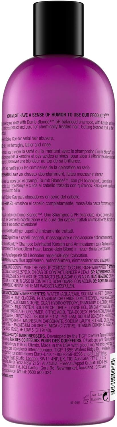 Tigi Bed Head Dumb Blonde Hair Care Shampoo 750Ml