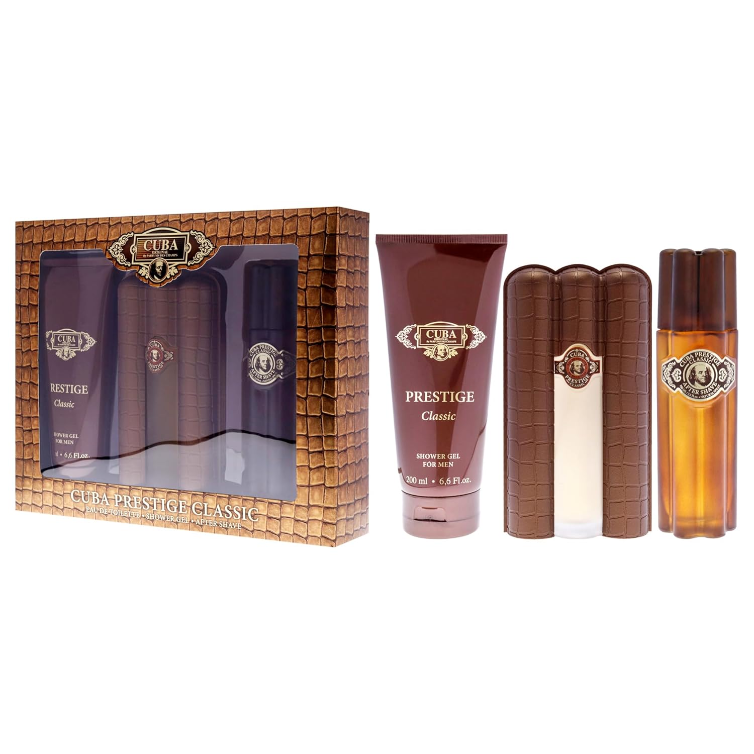 Cuba Prestige Classic For Men - 3 Pc Gift Set 3Oz Edt Spray, 6.7Oz Shower Gel, 3.3Oz After Shave : Beauty & Personal Care