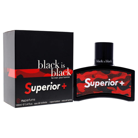 Black Is Black Superior Plus For Men Eau De Toilette Spray, 3.4 Ounce