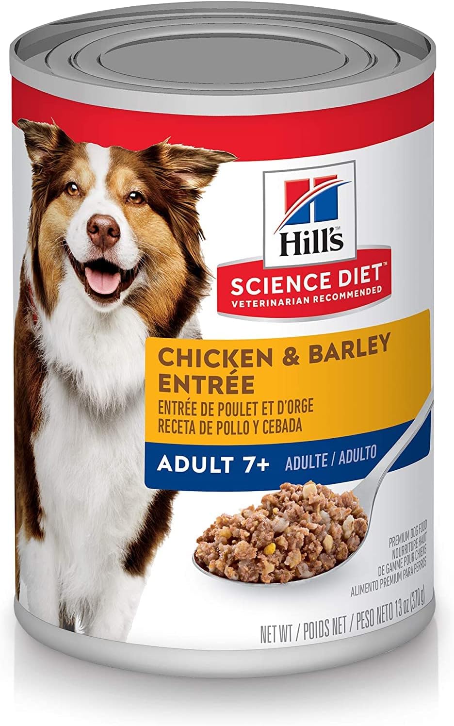 Hill's Science Diet Adult 7+, Senior Adult 7+ Premium Nutrition, Wet Dog Food, Chicken & Barley Loaf, 13 oz Can, Case of 12
