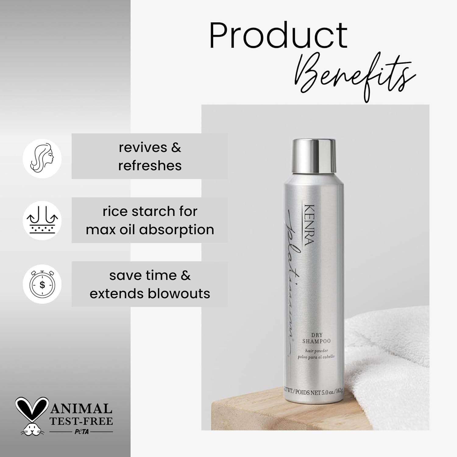 Kenra Professional Platinum Dry Shampoo | Oil Absorbing Spray | Instantly Revives & Refreshes Hair | Saves Time & Extends Blowouts | All Hair Types | 5 Oz (2-Pack) : Beauty & Personal Care