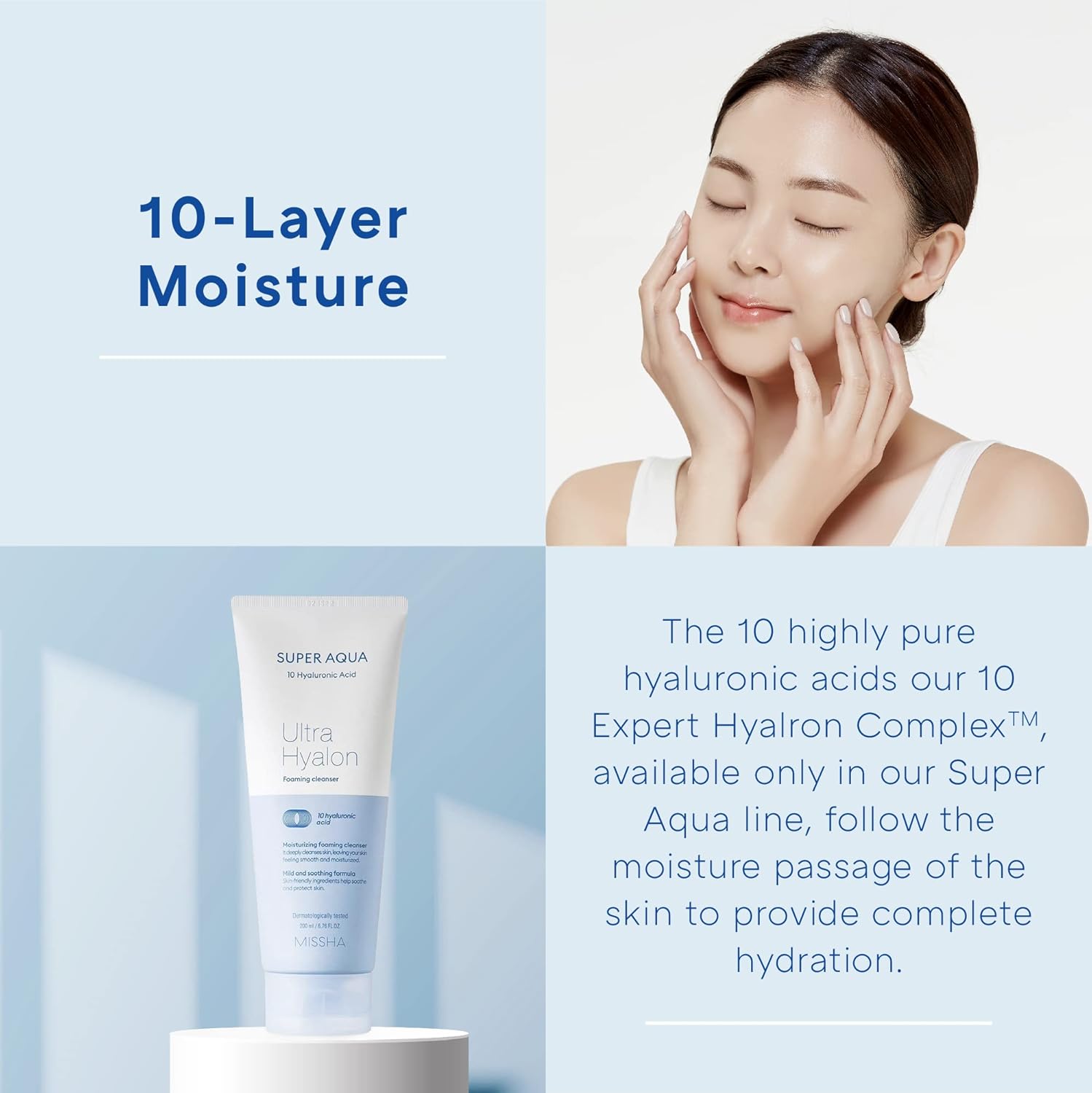 Missha Super Aqua Ultra Hyalron Cleansing Foam : Beauty & Personal Care