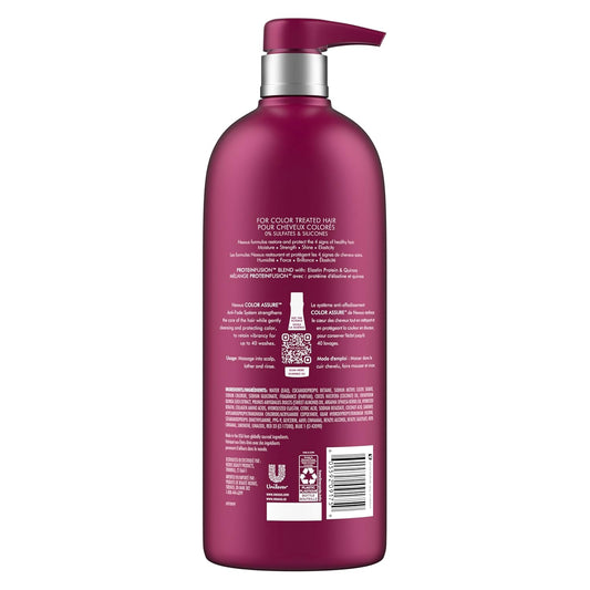 Nexxus Color Assure Sulfate-Free Shampoo With Proteinfusion For Color-Treated Hair For Enhanced Color Vibrancy, Silicone Free Shampoo With Pump 33.8 Oz