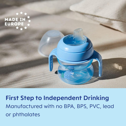 Mam Starter Cup (1 Count), Mam Sippy Cup, Drinking Cup With Extra-Soft Spill-Free Spout And Non-Slip Handles, For Girls 4+ Months, Five Ounces, Pink