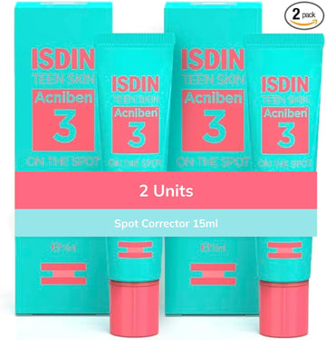 ISDIN Acniben On The Spot, Facial Pimples Corrector Drying Gel, Reduces Redness and Pimples Volume, with Salicylic Acid and Niacinamide, Duplo Pack 2 units