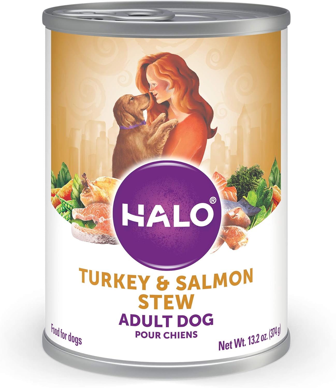 Halo Adult Dog Turkey & Salmon Stew 13.2 Oz Can (Pack Of 6)