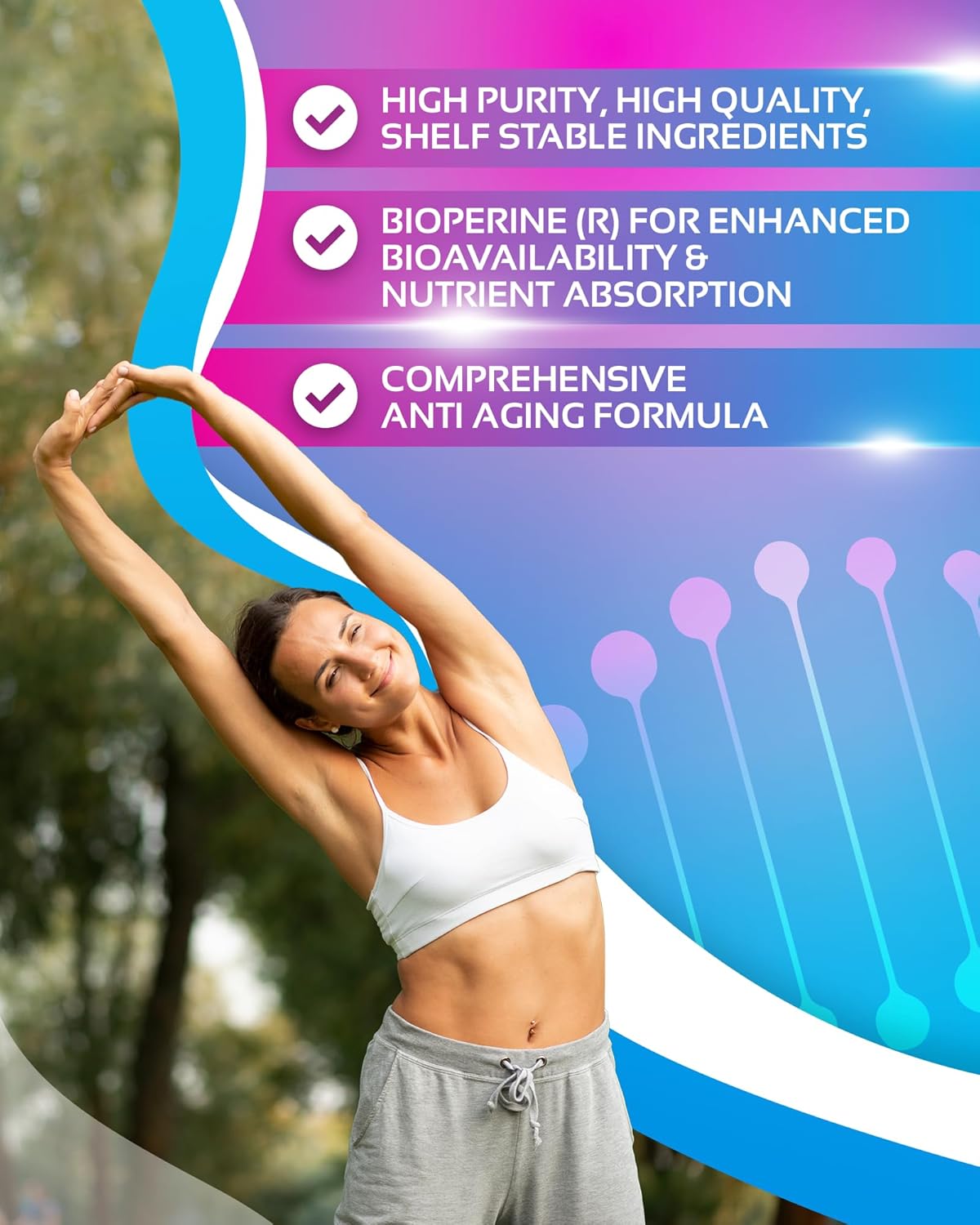 Nr + Resveratrol Supplement - Increase Nad, Dna & Cellular Health, Longevity, Vitality. 5-In-1 Anti Aging Formula W/ Nicotinamide Riboside, Trans Resveratrol, Vitamin C, Grape Seed, Pine Bark : Health & Household