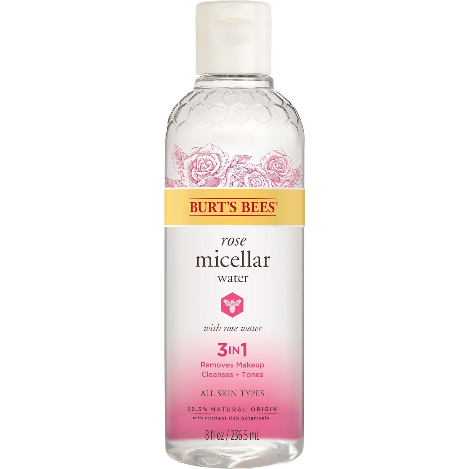 Burt'S Bees Micellar Facial Cleansing Water With Rose Water, 8 Oz (Package May Vary)