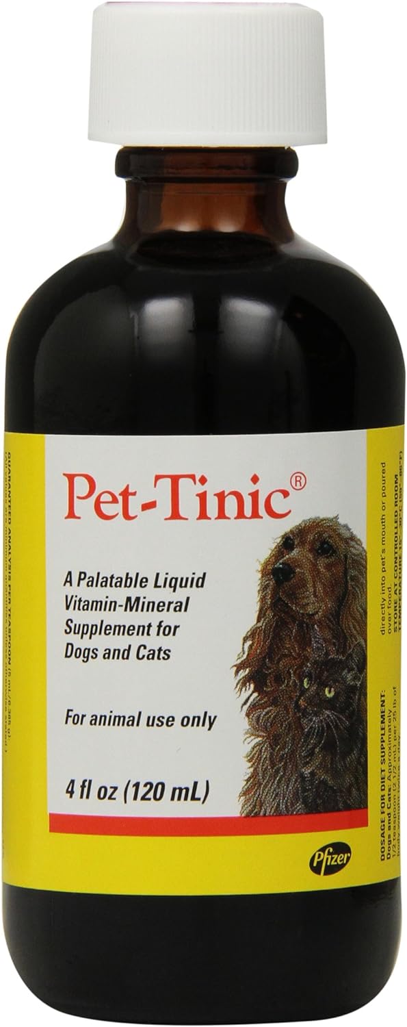 Pfizer Animal Pet-Tinic Vitamin-Mineral Supplement for Dogs and Cats, 4-Ounce