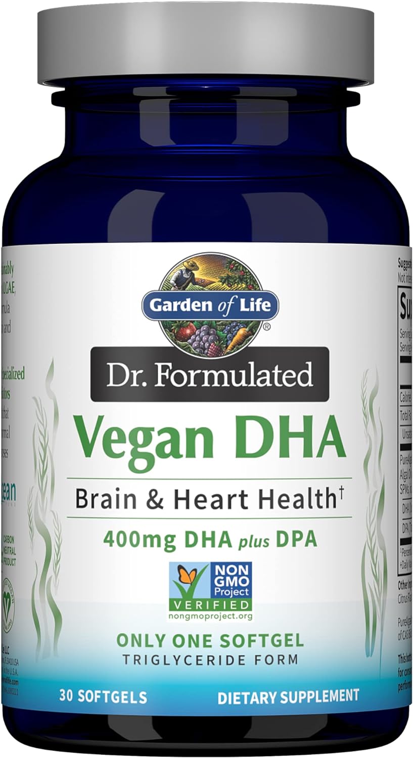 Garden of Life Omega 3 Vegan DHA Supplements Dr. Formulated Vegan DHA,