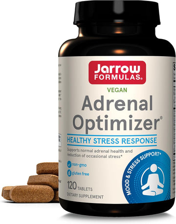 Jarrow Formulas Adrenal Optimizer With Ashwagandha, Chamomile And Schizandra Extract, Supports Reduction Of Occasional Stress, 120 Vegan Tablets, 60 Day Supply