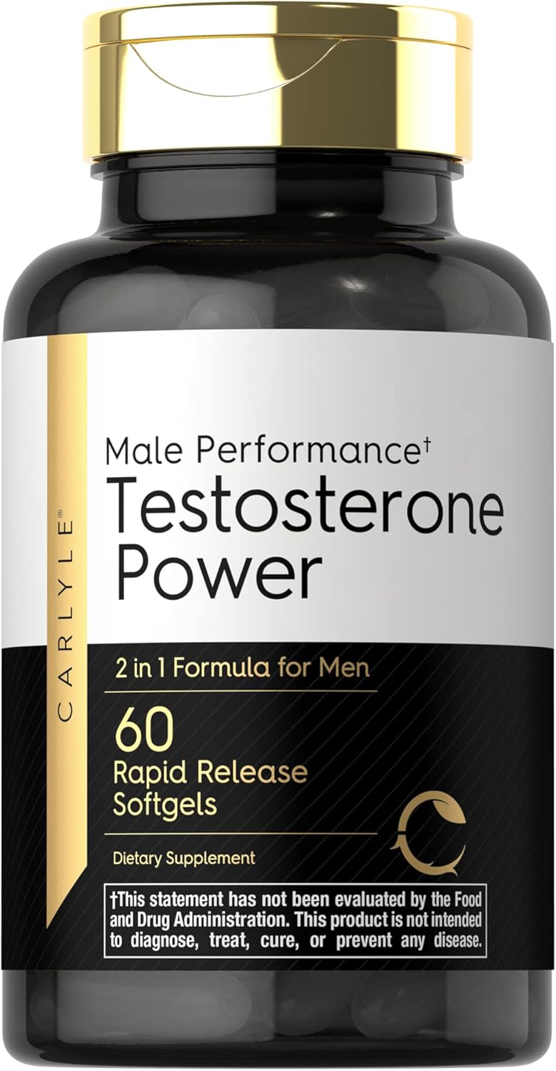 Carlyle Testosterone Power For Men | 60 Rapid Release Softgels | Non-Gmo, Gluten Free Supplement