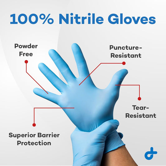 Dealmed Nitrile Exam Gloves | Powder-Free, Latex-Free Medical Gloves | Disposable Gloves