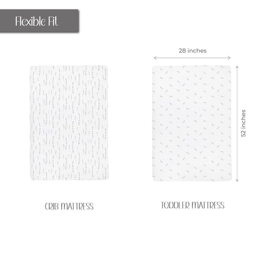 Ely’S & Co. Crib Sheets, Baby Boy/Girl Fitted Crib Mattress Sheet Set, 2 Pack, 100% Jersey Knit Cotton, Infant And Toddler Nursery Bedding, Forest Grey Print, 28” X 52”
