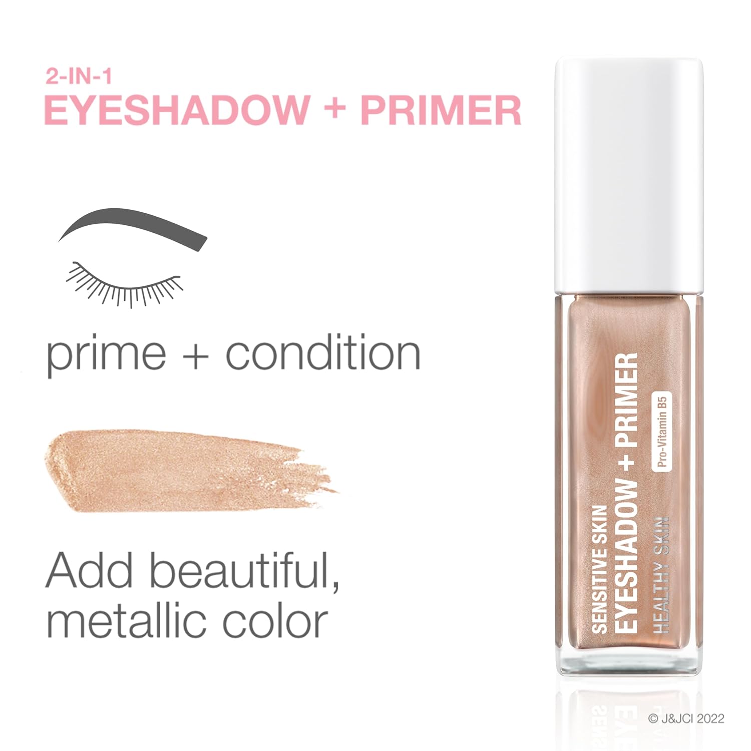 Neutrogena Sensitive Skin Eyeshadow + Primer, a Longwearing, 2-in-1 Metallic Eyeshadow for Sensitive Skin with Pro-Vitamin B5, Lightweight Cream-to-Powder Formula, Soft Pearl, 0.22 oz : Beauty & Personal Care