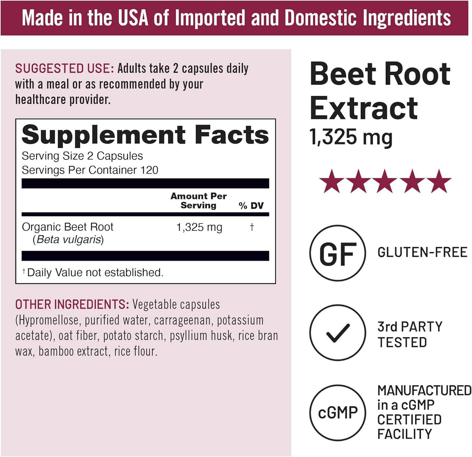 Naturewise Beet Root Capsules 1300Mg With Organic Beetroot Powder - Nitric Oxide Booster For Circulation And Heart Health Support - Vegan, Gluten-Free, Non-Gmo - 240 Capsules[120 Day Supply]
