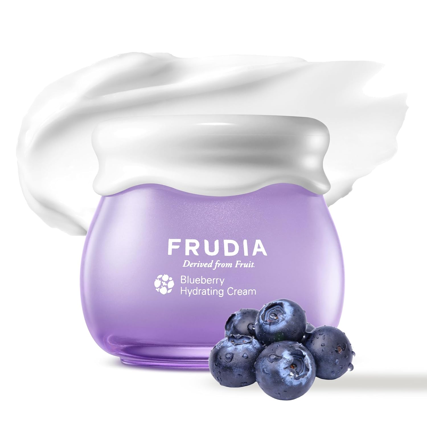 Frudia Blueberry Hydrating Face Cream, Vegan Korean Face Moisturizer W/77% Blueberry Extract, Panthenol & Fruit Seed Oils For Dry Skin (0.35 Fl Oz)