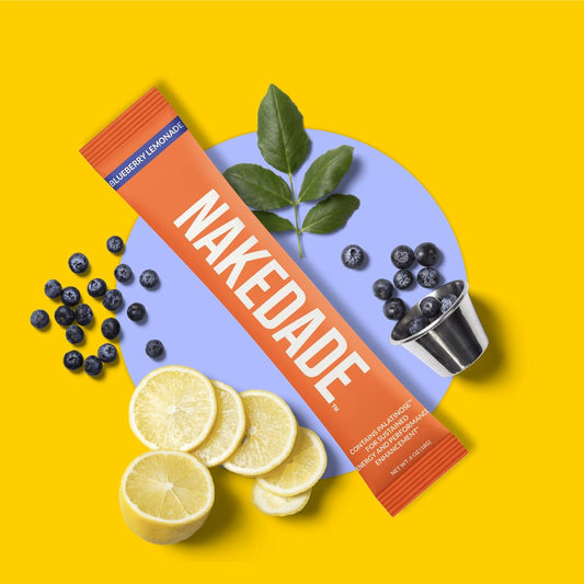 NAKED nutrition Nakedade ? Performance Enhancing Sports Drink Powder - Blueberry Lemonade Electrolyte Powder ? No GMOs or Artificial Sweeteners, Gluten-Free, Soy-Free, Dairy-Free ? 16 Sticks