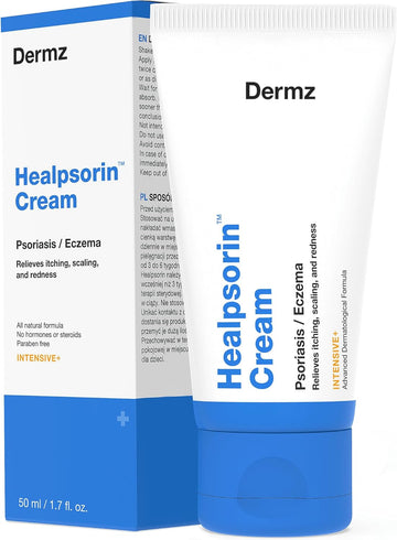 Healpsorin Eczema Cream. Hydrocortisone Free Psoriasis Cream For Skin. Helps With Dermatitis & Itchy, Dry & Flaky Skin. 50Ml