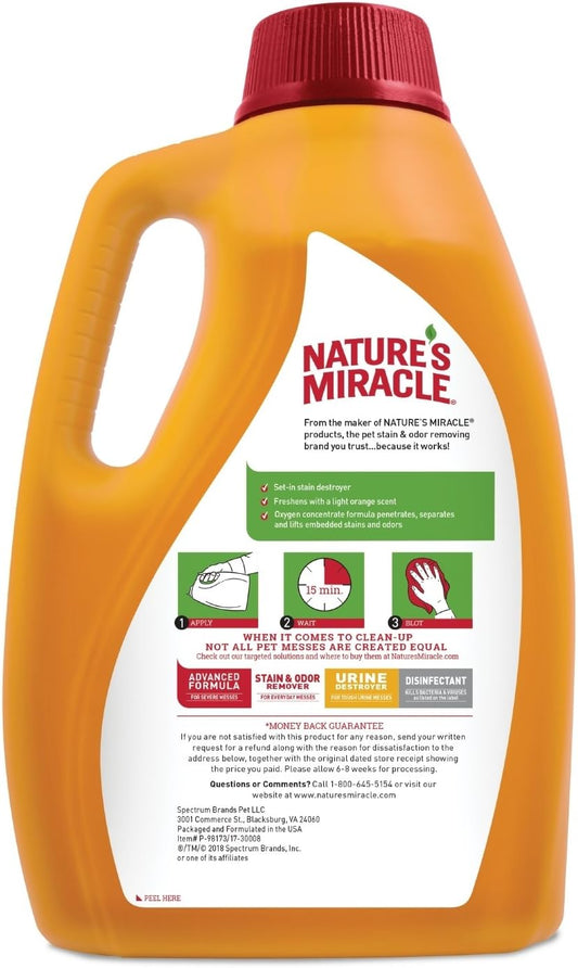 Nature'S Miracle Just For Cats Oxy Stain And Odor Remover Red 128 Fl Oz (Pack Of 1)