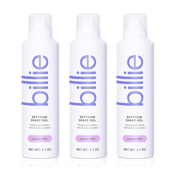 Billie Skyfoam Shave Gel - Lavender Milk Scent - Water-Activated Foam - Made With Aloe & Cucumber - For A Close, Smooth Shave - 6.7 Fl Oz, 3-Pack