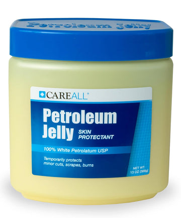 Careall Petroleum Jelly 13 Oz Jar., Unscented, 100% Pure White Petrolatum Jelly Usp, Protectant For Minor Cuts, Scrapes, Burns. Moisturizer For Dry Skin And Lips