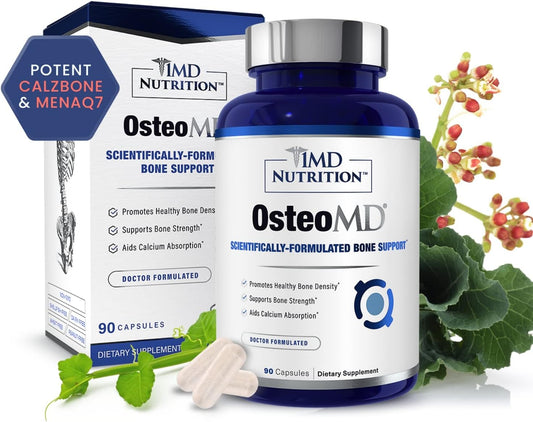 1MD Nutrition OsteoMD for Comprehensive Support - Supplement for Women and Men - Promote Density w/Vitamin D - Hydroxyapatite w/Vitamin D3 & K2-90 Capsules