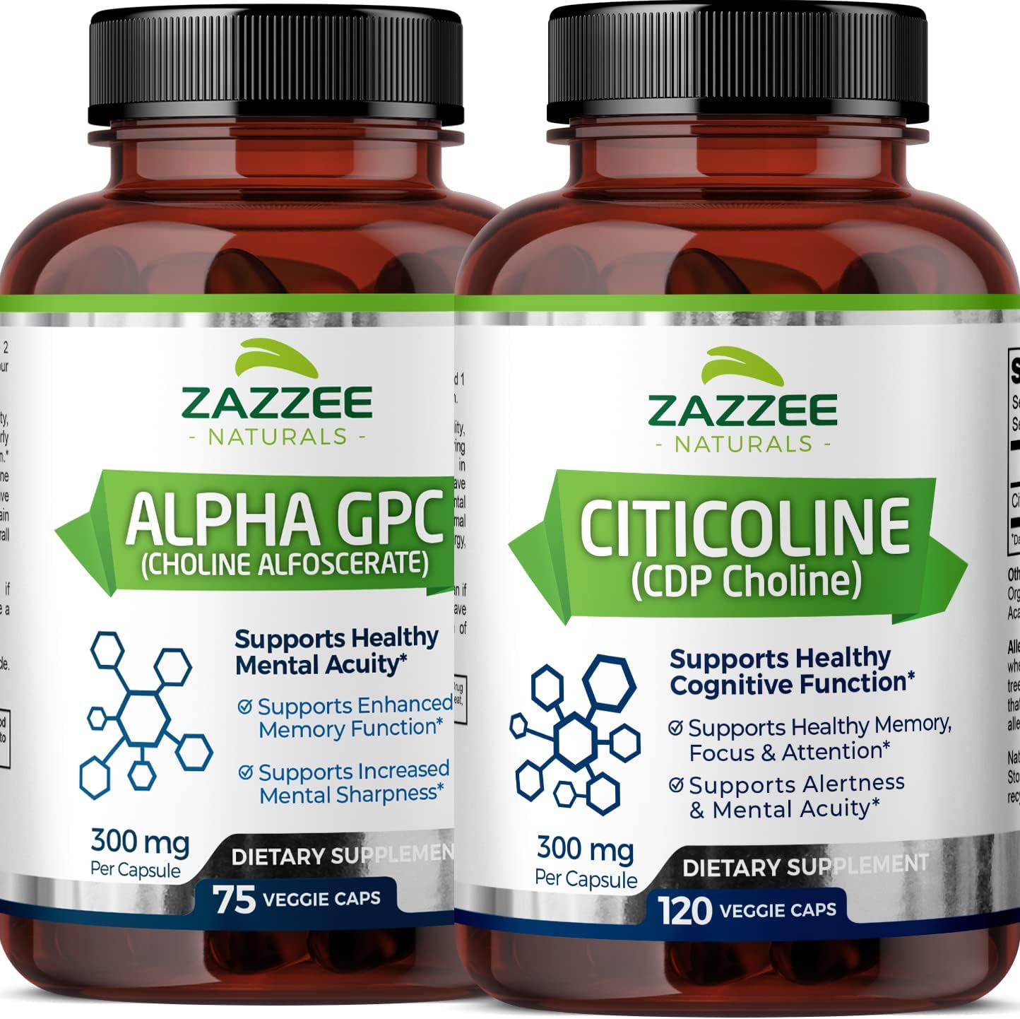 Zazzee Citicoline Cdp Choline Capsules And Alpha Gpc Choline Capsules