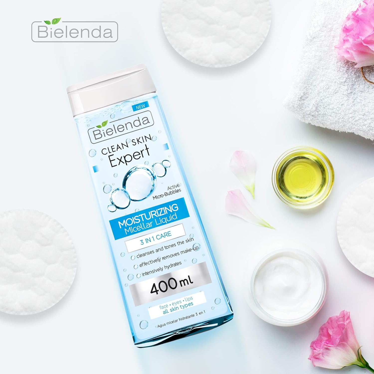 Bielenda CLEAN SKIN EXPERT 3 in 1 Soothing Micellar Water, 400 ml : Amazon.co.uk: Beauty