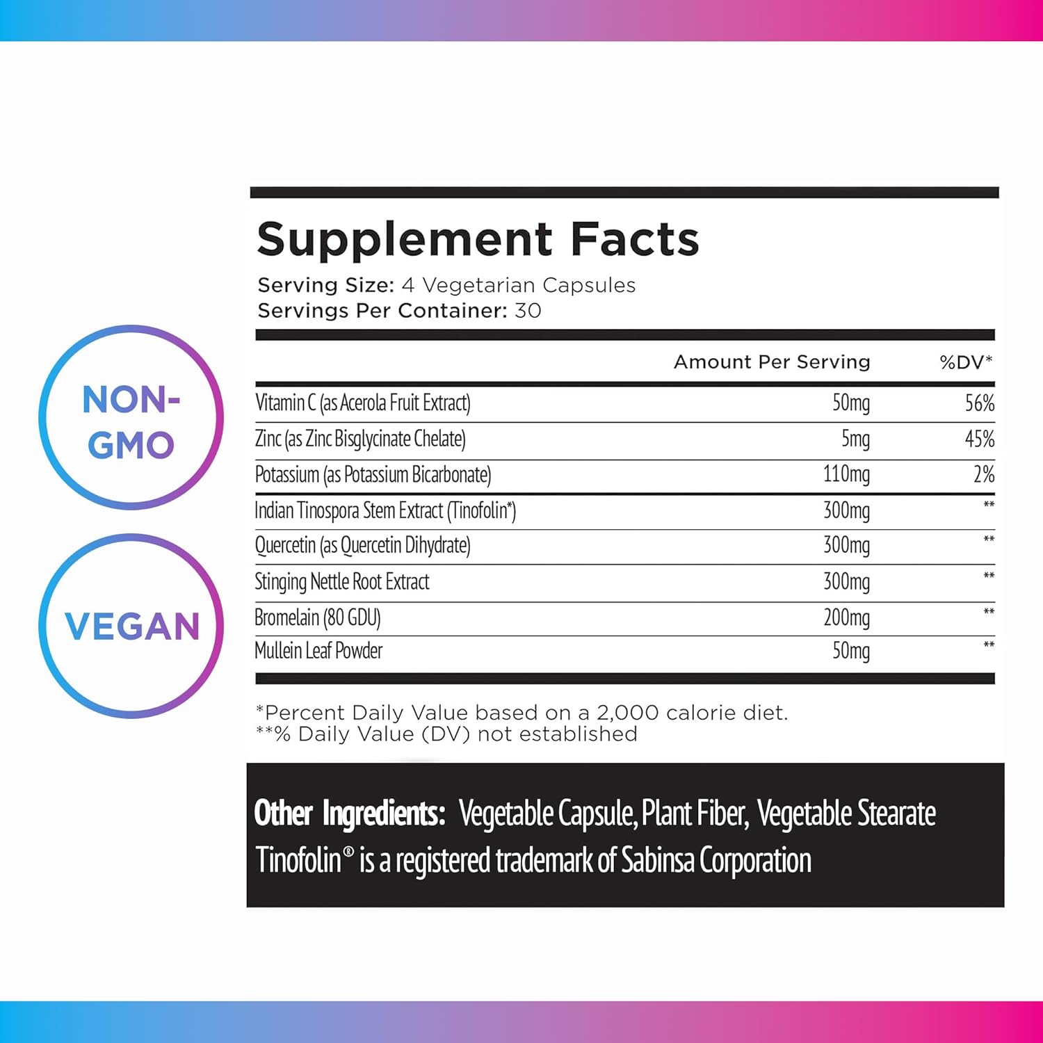 Livingood Daily Allergen Support, Natural Allergy Supplement With Vitamin C, Quercetin, Nettle Leaf, Zinc, Bromelain & Tinospora, Non Gmo, Vegan, Immune Support Formula, 120 Vegetarian Capsules : Health & Household