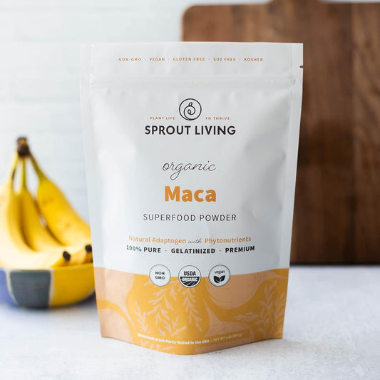 Sprout Living Organic Gelatinized Maca Root Powder, Superfood, Adaptogen, 1 Lb