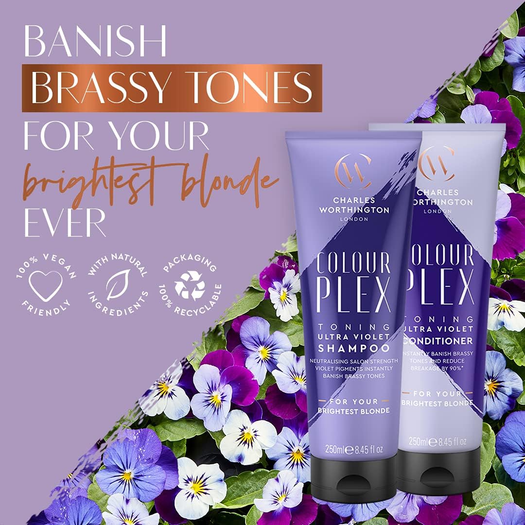Charles Worthington Colourplex Toning Ultra Violet Shampoo with Conditioner : Amazon.co.uk: Beauty