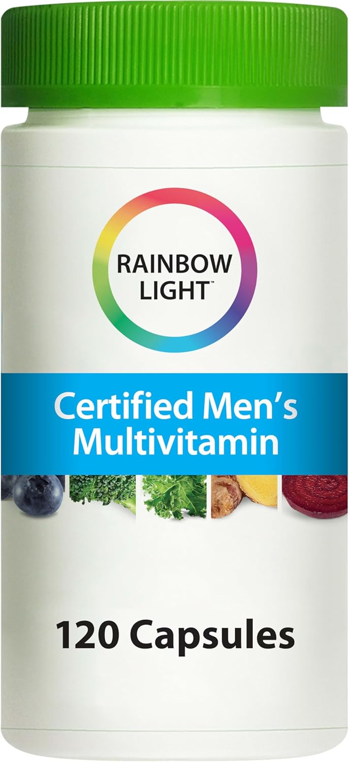 Rainbow Light Multivitamin For Men, Vitamin C, D & Zinc, Probiotics, Men'S Multivitamin Provides High Potency Immune, Heart, & Liver Support, Non-Gmo, Vegetarian, 120 Tablets