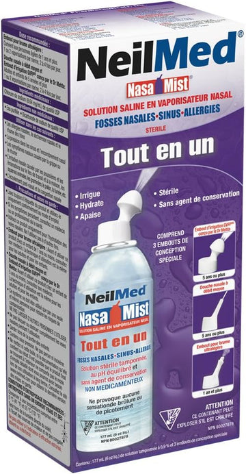 Wugoyu Neil Med Nasa Mist Multi Purpose Saline Spray All In One, 6.0 Ounces Unit